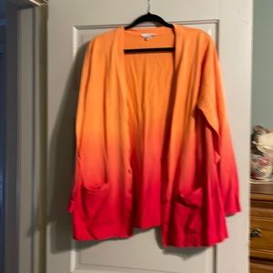 Isaac Mizrahi orange cardigan xl
